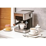 Camry Espresso og Cappuccino Kaffemaskin CR 4410 Pumpetrykk 15 bar, Innebygd melkeskummer, Drypp, 850 W, Svart/Rustfritt stål