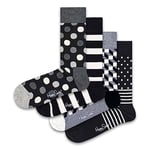 Happy Socks Women's Happy Classic Black & White 4-pack Gift Set Socks, Black, 4 7 UK