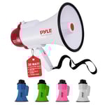 PYLE Haut-Parleur Mégaphone Léger - Mégaphone Porte-Voix avec Sirène Intégrée, Contrôle du Volume Réglable et Portée de 732 mètres