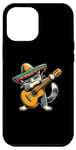 Coque pour iPhone 12 Pro Max Drôle Cinco De Mayo Rock Dabbing Chat Jouant De La Guitare Chat Dab