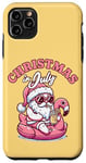iPhone 11 Pro Max Christmas in July - Santa Flamingo Floatie - Summer Xmas Case