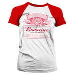 Budweiser Red Logo Girly Baseball Tee, T-Shirt