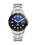 Fossil Blue Mens Silver Watch FS6038 Stainless Steel (archived) - One Size