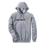 CARHARTT Hættetrøje Signature Logo Hooded Sweatshirt Heather Grey (S)