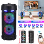UK Wireless Bluetooth Party Solar Speaker Subwoofer Heavy Bass Stereo Speaker FM
