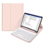 iPad 10.9" (2022) Tech-Protect Tangentbordsskydd med pennhållare - Engelsk layout - Rosa