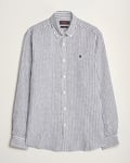Morris Douglas Linen Stripe Shirt Navy