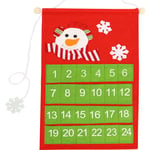 Christmas Santa Advent Calendar Countdown Xmas Gift Fabric Pockets Wall Home UK