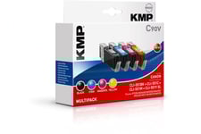 KMP MULTIPACK C90V - 4 paket - sort, gul, cyan, magenta - blækpatron (alternativ till: Canon CLI-551BK XL, Canon CLI-551M XL, Canon CLI-551Y XL, Canon CLI-551C XL, Canon 6446B001, Canon 014, Canon 6444B001, Canon 6445B001)