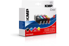 KMP MULTIPACK C90V - 4 paket - sort, gul, cyan, magenta - blækpatron (alternativ till: Canon CLI-551BK XL, Canon CLI-551M XL, Canon CLI-551Y XL, Canon CLI-551C XL, Canon 6446B001, Canon 014, Canon 6444B001, Canon 6445B001)