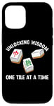 Coque pour iPhone 14 Pro Mahjong drôle, Unlocking Wisdom One Tile at a Time Mahjong