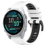 Garmin Fenix 8 AMOLED 43mm Tvåfärgat klockarmband i silikon - Vit/Svart