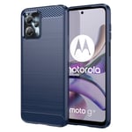 Motorola Moto G13 / G23 Brushed Carbon Fiber Plast Deksel - Blå