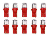t10 w5w röd Led 5050SMD chipx5 12v DC  10-pack