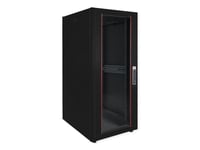 Roline 26.21.0206, Fristående Rack, 32U, 600 Kg, Kuggskenor, Justerbara Fötter, Svart