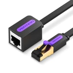 VENTION Ethernet Extension Cable, Cat7 Gigabit Lan Network RJ45 High-Speed Patch Cord Flat 10Gbps 600Mhz/s STP Compatible with PC,Laptop,Patch Panel,Network Printer,Router(1.5M)