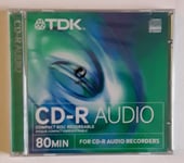 BLANK TDK CD-R80 Audio Music Recordable CDR 80 Mins NEW and SEALED.