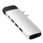 Hub USB C dual pour MacBook HDMI 2 USB USB C Ethernet Micro-SD Satechi Argent