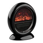 Table Top Electric Fireplace Heater W/ Flame Effect Rotatable Head Black