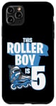 Coque pour iPhone 11 Pro Max Rollerblading Patin à roulettes pour enfant 5 ans Bleu