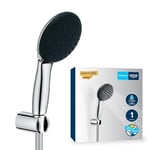 GROHE Vitalio Start 110 - Shower Set (Round 11 cm Hand Shower 1 Spray: Rain, Anti-Limescale System, Shower Hose 1.75 m, Wall Holder, Water Saving), Easy to Fit with GROHE QuickGlue, Chrome, 27944001