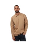 Gant Mens Icon Half-Zip Sweatshirt in Beige Cotton - Size Small