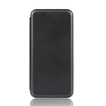 VGANA Wallet Case for LG Wing 5G, Carbon Fiber Waterproof Filp Book Cover. Black