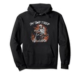 I'm Two Tired - Funny Scooter Pun Gag Skeleton In Flames Pullover Hoodie