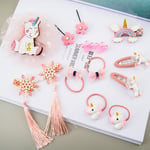 Little Girl Hair Accessories Set Gift Box Children Hairpin Combination Girl Jewelry Headdress Birthday Gift, Style:Unicorn