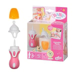 BABY born Interactive Bottle & Spoon 832493 - For 43cm Dolls - Includes Two Attachments & Sound Effects - Suitable for Kids From 3+ Years