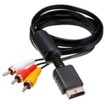 OCIODUAL Cable Audio Vidéo AV RCA TV Noir pour Sony PS1 PSX PS2 PS3 et Slim