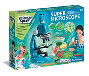 Clementoni 61365 Science & Play Lab-Super Educational and Scientific Toys, Microscope for Kids 8-12 Years, 1200X, Experiment Kit, English Version-Made in Italy, Multicoloured