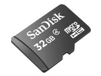 SanDisk - Flashminneskort (microSDHC till SD-adapter ingår) - 32 GB - Klass 4 - microSDHC - svart