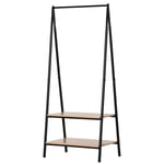 2-Tier Garment Rack Storage Shelves Metal Coat Shoes Clothes Stand Open Wardrobe