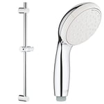 GROHE Vitalio Universal 600 - Shower Rail, Size 620 mm, Easy to Install, Upper Bracket Adjustable to Adapt to Existing Holes, Chrome, 27724000 & Tempesta 100 - Hand Shower, Chrome, 27597001