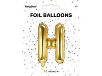 Party Deco Folieballong Bokstaven "H", 35Cm, Guld Universal