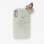 yhy Cute Bunny For Samsung Galaxy A40 Plush Phone Case Fashionable Cute Anti-fall TPU Silicone Sleeve Green