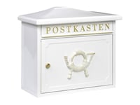 Postbox Burg Wächter Sylt 1883 W Stålplatta Vit Nyckellås