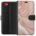 Apple iPhone 16e Plånboksfodral Marmor Rosa