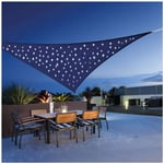 YSHUAI Awning Waterproof Triangle with LED Lights, Sun Protection Terrace, Sun Shade Sail Triangle Sun Sail Balcony 95% UV Block Awnings Water Repellent Oxford Fabric,Blue,2X2X2m