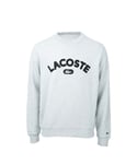 Lacoste Mens Crew Neck Branded Terry Sweatshirt in Grey Marl Cotton - Size Medium