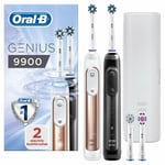 Oral-B Genius 9900 Twin Pack Electric Rechargeable Toothbrush Black, Rose Gold