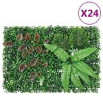 vidaXL Konstväxt växtvägg 24 st grön 40x60 cm -  Gräsmatta & trädgård
