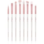 Luvia Cosmetics Prime Vegan All Eye Want brush set for the eye area Candy (Pearl White / Rose) 8 pc