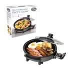 Quest 30cm Multi-Function Aluminium Electric Cooker Pan with Clear Lid - 1500W