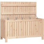 Coffre boîte meuble de jardin rangement 115 x 49 x 60 cm bois massif de pin