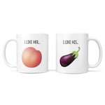 I Like His Her Rude Foods Mug Set - Funny Relationship Gifts for Girlfriend Boyfriend Husband Wife Anniversary Christmas Valentines