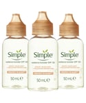 Simple Womens Protect 'n' Glow Face Radiance Booster SPF 30 For Glowing Skin, 50ml, 3pk - Blue - One Size