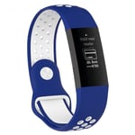 Fitbit Charge 3 breathable bi-color silicone watch band - Blue / White