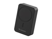 Verbatim Charge 'N' Go Essentials - Trådlös Powerbank - Magnetisk - 20000 Mah - 35 Watt - 3 A - Pd 3.0, Qc 3.0, Apple 2.4A, Usb Bc 1.2, Apple Fast Charge (24 Pin Usb-C) - Svart